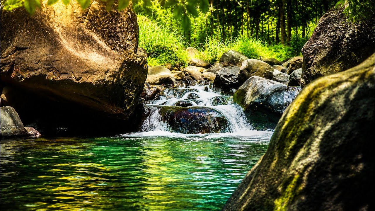 A Quiet River That Flows Far from the Busy World - river sound for deep ...
