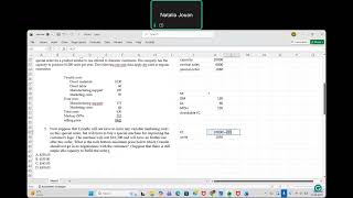 Managerial Accounting - Special Order- Natalia Jouan