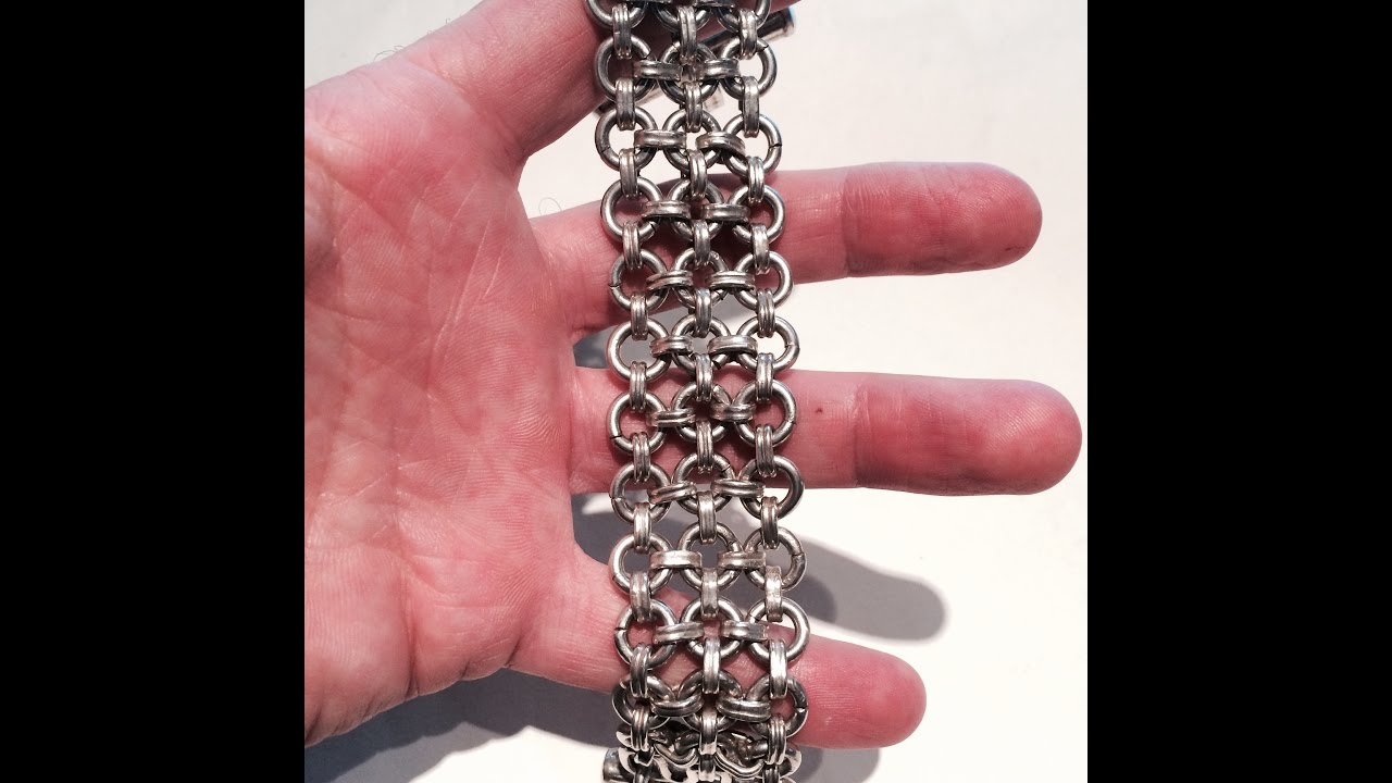 Men's Silver Chainmail Biker Bracelet. Chainmaille Handcrafted in the ...