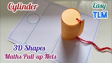 How to make Cylinder Pull up Net/ 3D Shapes Maths Working Model/ 3D Shapes Cylinder Model Easy