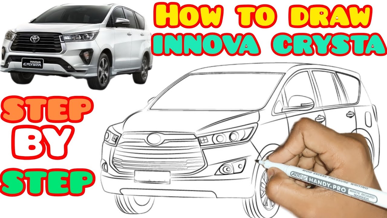 How to draw Innova crysta step by step #drawingtutorial #automobile # ...