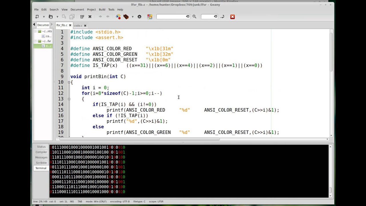 linear feedback shift register uwn