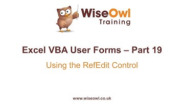 Excel VBA Forms Part 19 - Using the RefEdit Control