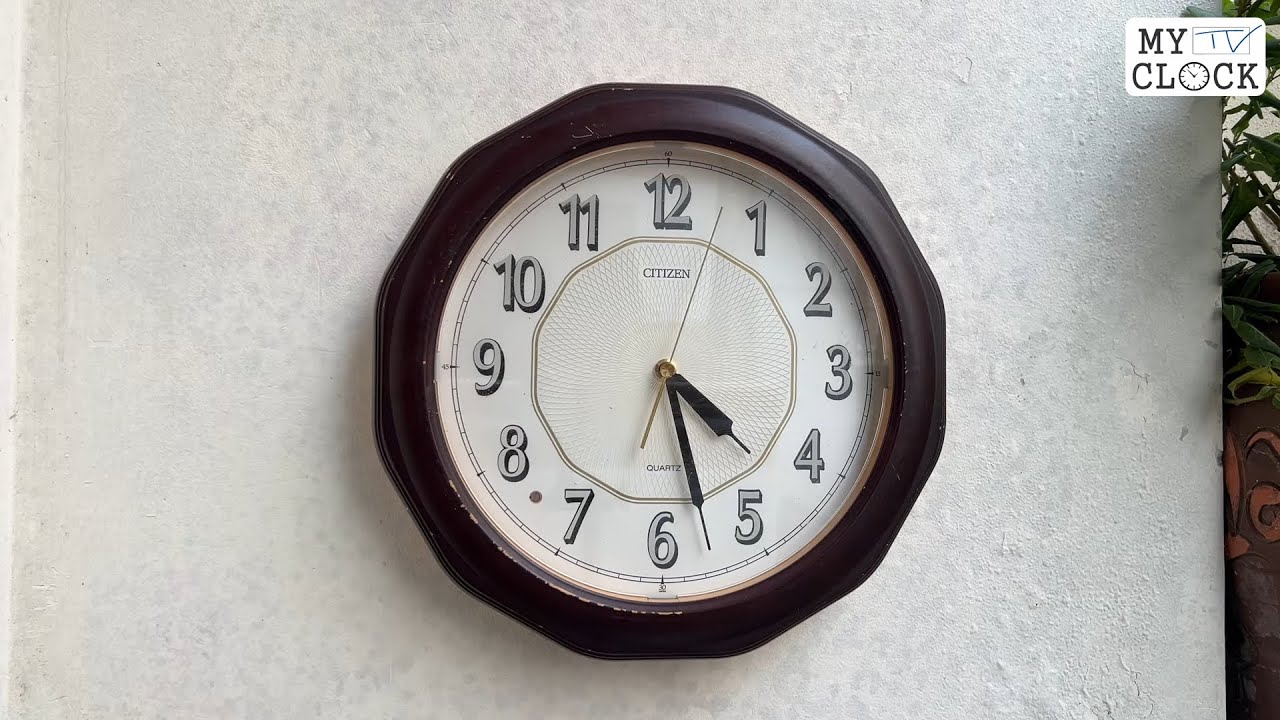 CITIZEN 8MG688-0 Vintage Wooden LED Quartz Wall Clock シチズン