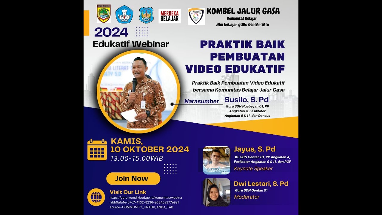 WEBINAR 2 KOMBEL JALURGASA || PRAKTIK BAIK PEMBUATAN VIDIO EDUKATIF ...