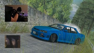 [VR] HR34 Skyline Drifts NARROW Touge - Assetto Corsa | HP Reverb G2 + Steering Wheel Gameplay screenshot 1