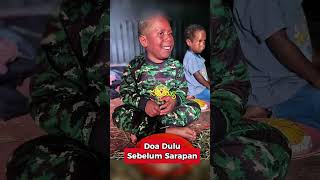 Bikin Adem Liatnya, Doa Dulu Biar Sarapan Pagi Makin Berkah #fyp #sarapan #tni #bocil #doa #pagi