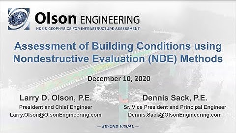 Olson Engineering Webinar on the Assessment of Building Conditions Using NDE Methods