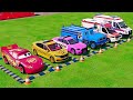 POLICE COLORFULL - TRANSPORTING POLICE CARS, AMBULANCE VEHICLES, FIRE TRUCK WITH TRUCK - FS22 #456