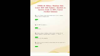 AMMO 68 MILITARY MUNITIONS RULE LATEST 2025 2026 UPDATE QUESTIONS EN ANSWERS GRADE A 100 CORRECT VER