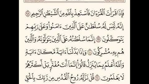 فاذا قرات القران فاستعذ بالله من الشیطان الرجیم (سورة النحل)