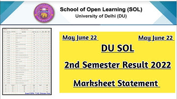 Du Sol 2nd Semester Result May June Exam 2022 | Ran2goal (DU SOL) #du #dusol