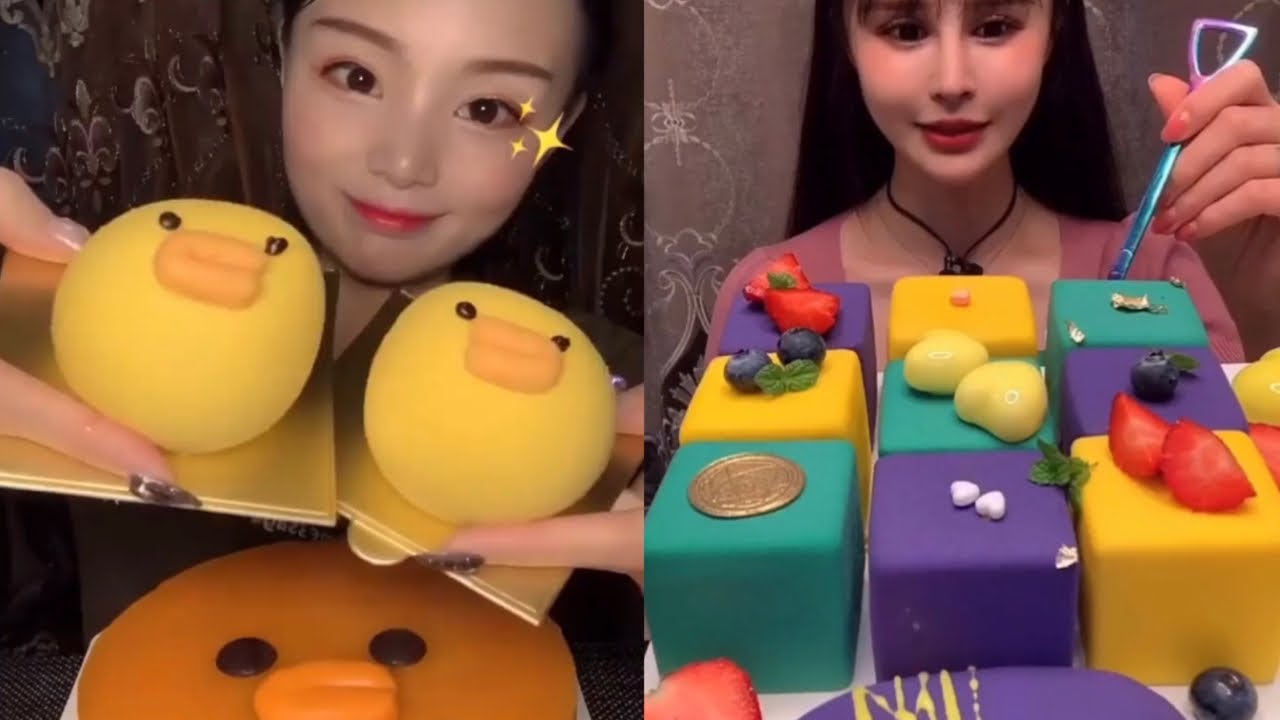 ASMR Mousse Cake Eating Compilation | MUKBANG