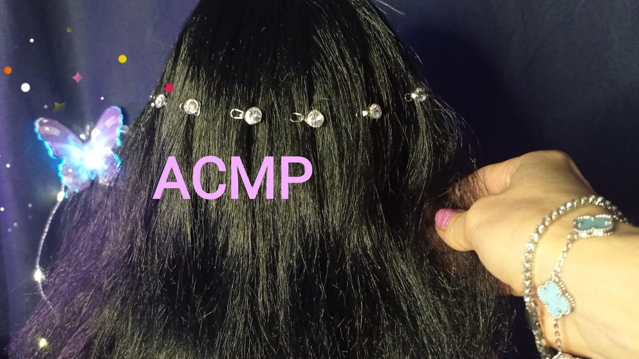 АСМР Расчёсывание волос и причёска с маленькими заколками. Шёпот