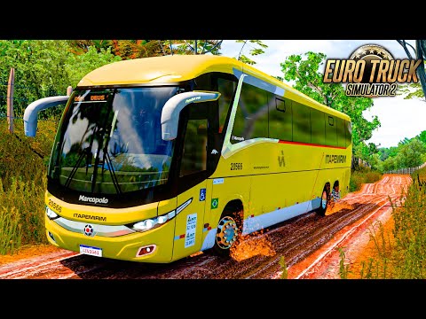 Passei no Atoleiro com BUSÃO Da Itapemirim! - ETS2 Brasil mods 1.48