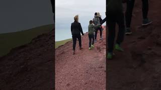 Walking over the most narrow spot in very windy weather