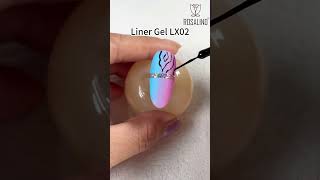 Rosalind Pink Blue Ombre Line Art Nail