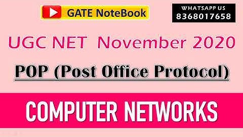 Post Office Protocol | Asked in UGC NET November 2020 | Computer Networks
