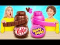風船ガムvsチョコレートフードチャレンジ | 面白いシチュエーション Choco DO