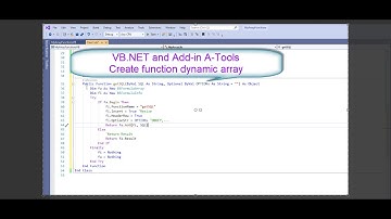 VB.NET programming create function dynamic array for Excel with Add-in A-Tools