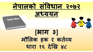 Part 3: Study of Constitution of Nepal : Fundamental Rights and Duties | Law Study | Loksewa Class
