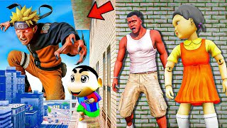 Franklin and Shinchan & Pinchan play HIDE AND KILL with Squid Game Doll In GTA 5 1 screenshot 2