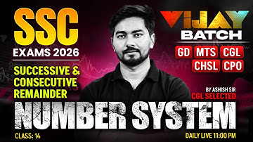 SSC Maths Classes 2026 | Remainder Theorem | SSC GD/MTS/CGL/CHSL/CPO Maths | By Ashish Sir