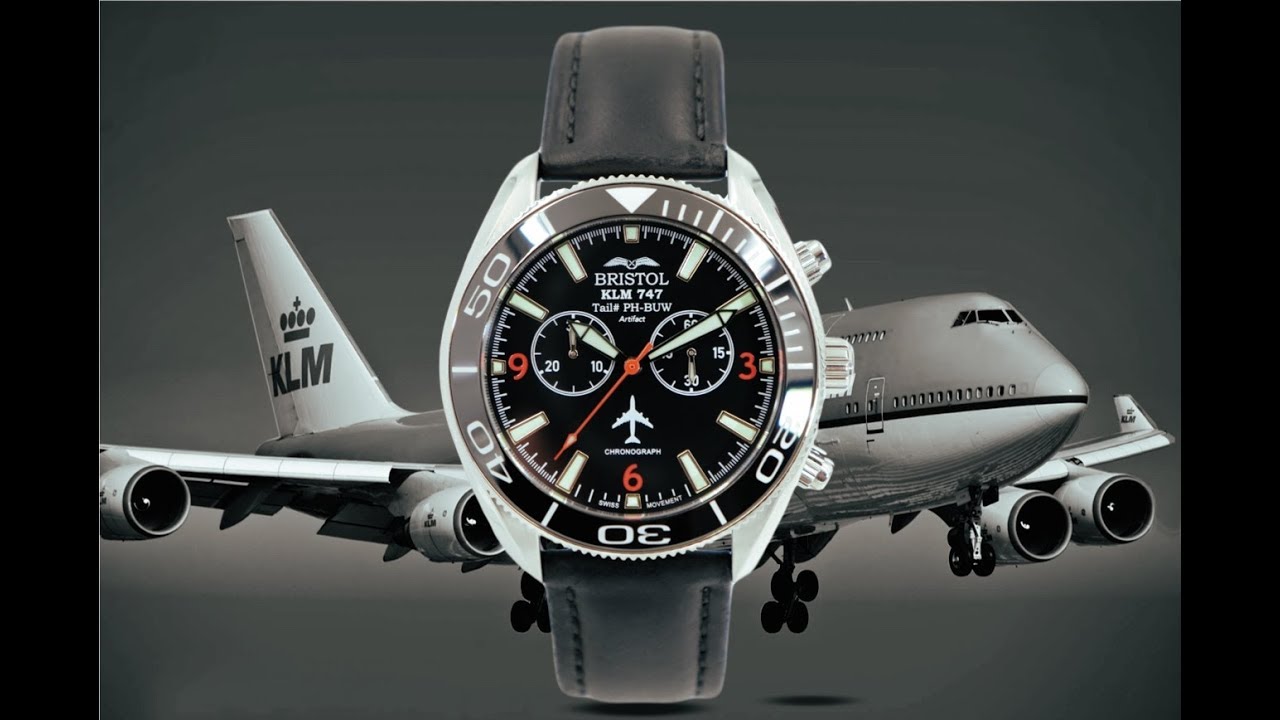 747 Tribute - Stainless Steel, Black Dial, Black Leather Band