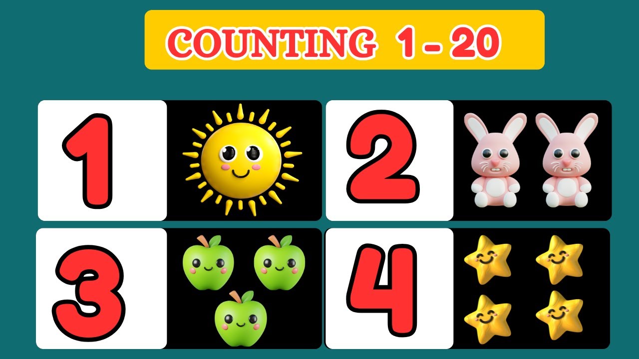 1 TO 20 NUMBERS / COUNTING / NUMBERS Counting For Kids / NUMBERS ...