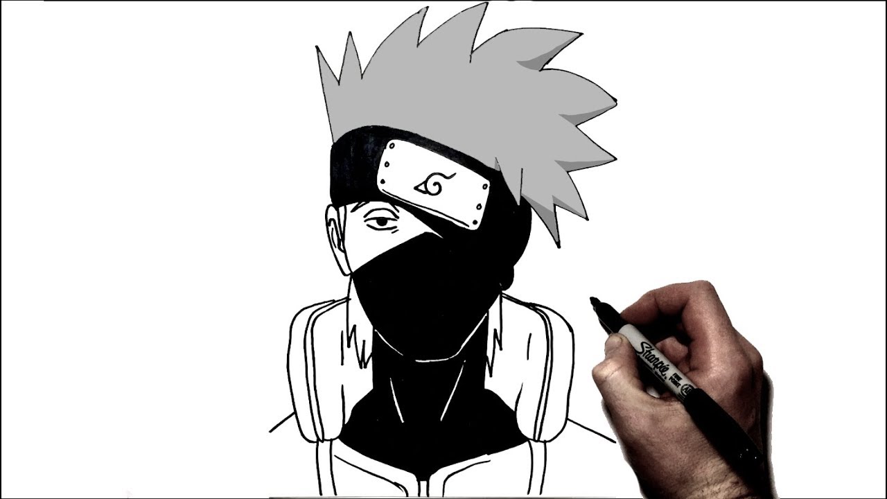 How to Draw Kakashi Hatake from Naruto - DrawingNow