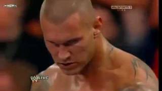 WWE RAW Randy Orton Super RKO to Evan Bourne  7/12/10