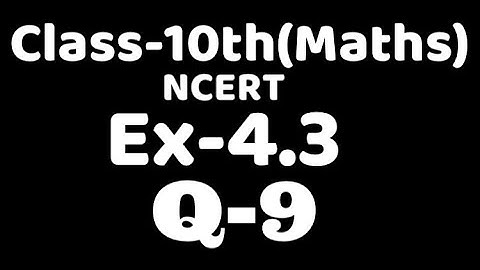 Class 10 Ex 4.3 Q9 maths Ncert chapter 4,Factorisation method,Quadratic Equation  ,VKS Maths x,
