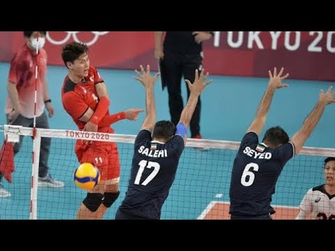 Saling balas headshot jepang vs iran volleyball