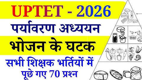 UPTET 2026 | भोजन की आवश्यकता और उनके घटक | सभी शिक्षक भर्तियों में पूछे गए 70 महत्वपूर्ण प्रश्न