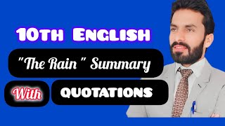 Rain Summary with quotations | 10th English