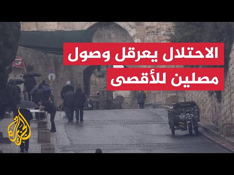 رغم القيود والأمطار.. فلسطينيون يتوافدون لأداء صلاة الجمعة في المسجد الأقصى