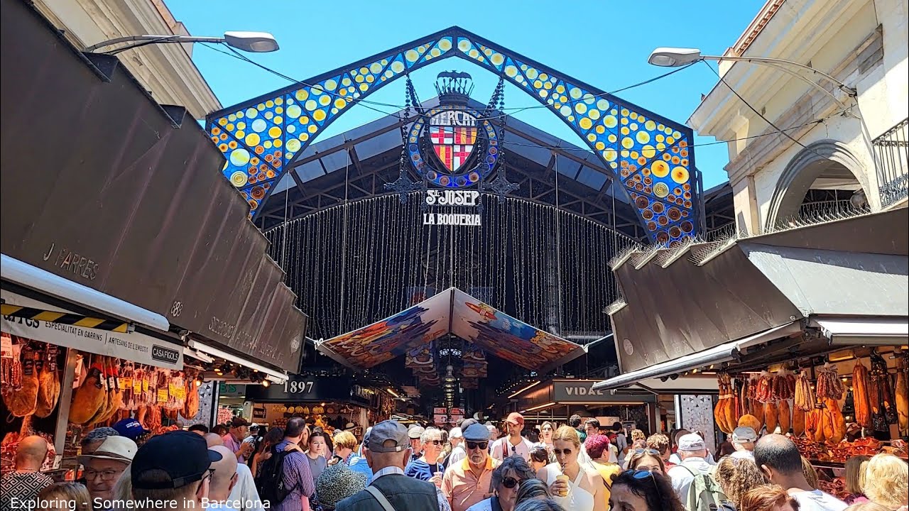 Barcelona - La Boqueria - Market - Walking Barcelona (4K)
