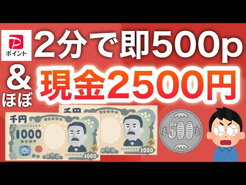 【急げ‼︎】2分で即PayPay500p‼︎ほぼ現金2500円分もガチで貰えたwww