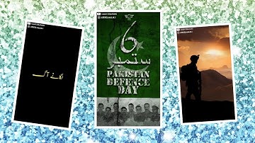 6 September Defence Day || WhatsApp Status || Pak Army Song Status |Malik Creations|