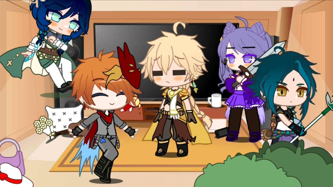 Genshin impact react to 1.4 cutscene|hotaru