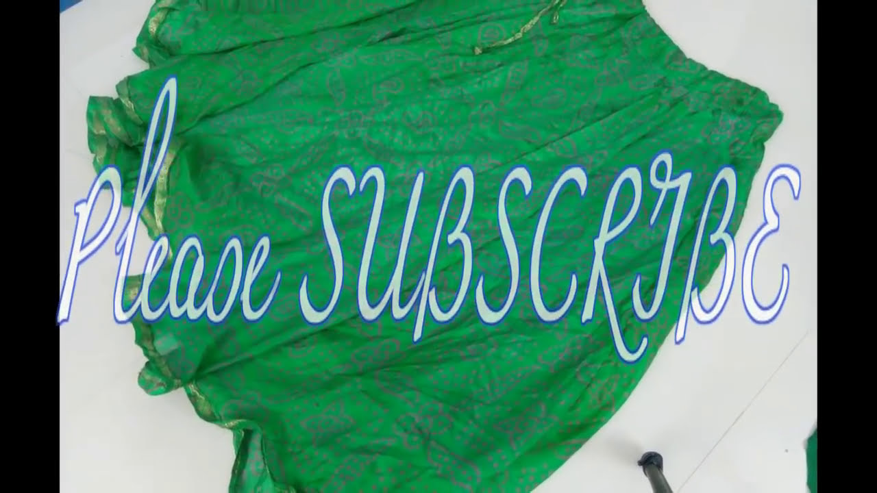 Full Length Umbrella Cut Green Bandhani Lehenga Part 1 PatternDIY