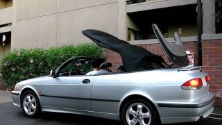 2000 SAAB 9-3 SE Convertible Top Up Action