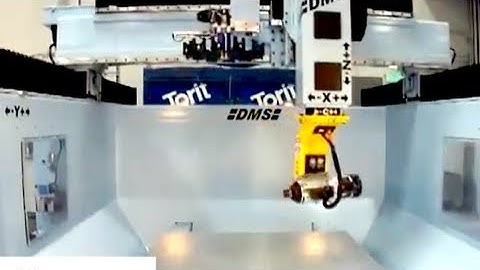 DMS 5 Axis CNC Router Demo of Continuous C Rotation & RTCP (Rotating Tool Center Point)