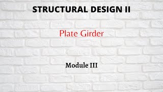 SD II | Plate Girder | Module III