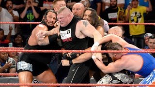 WWE RAW 12 June 2017 - Brock Lesnar \& Samoa Joe Brawl HD