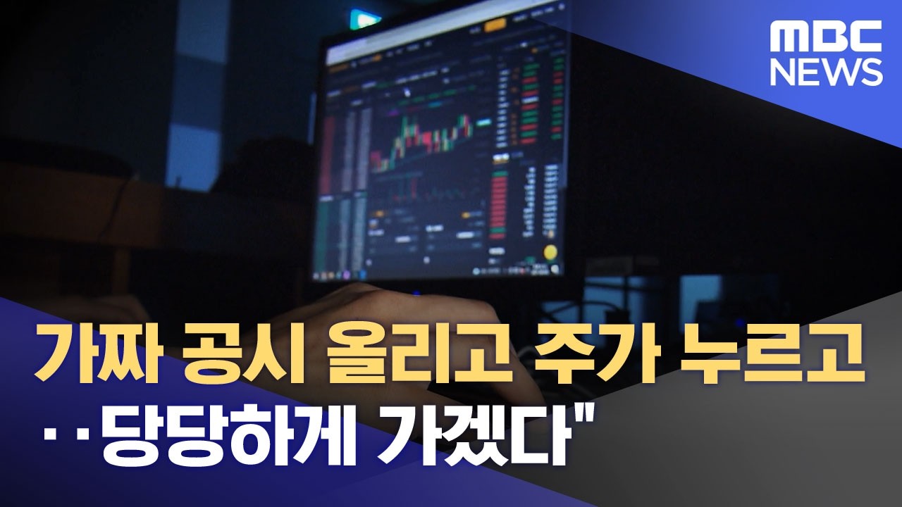 가짜 공시 올리고 주가 누르고‥대거 세무조사 (2026.03.06/뉴스투데이/MBC)