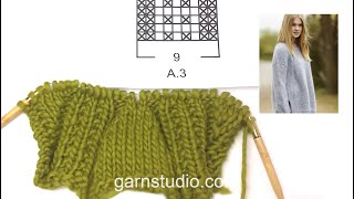 How to knit A.3 with displacement in DROPS 166-11 and 166-18