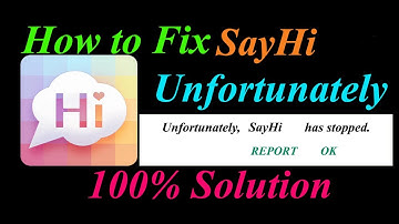 How to fix SayHiApp Unfortunately Has Stopped Problem Solution - SayHiStopped Error