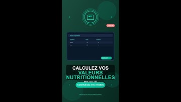 Logiciel Excel pro pour calculer vos valeurs nutritionnelles