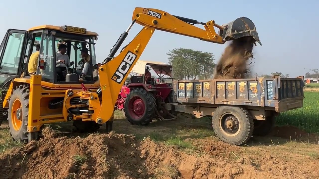 Jcb 3 dx extra mitti loding Sonalika 734di Mahindra 265 di Tactors👍❤️🙏